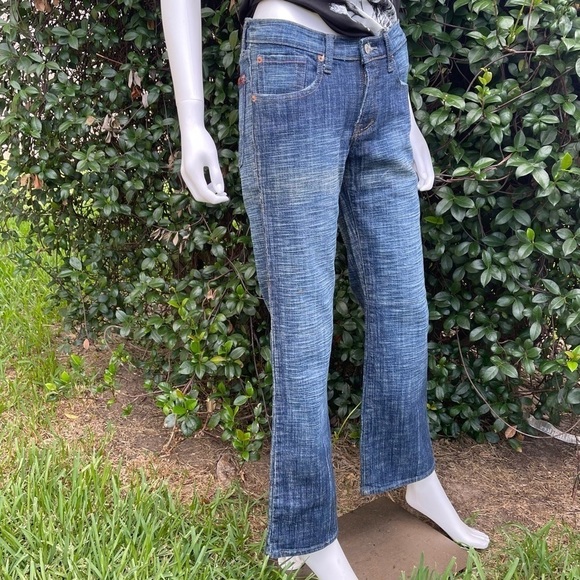 7 FAMK Bootcut Low Rise Mildly Distressed Jeans - Picture 3 of 14